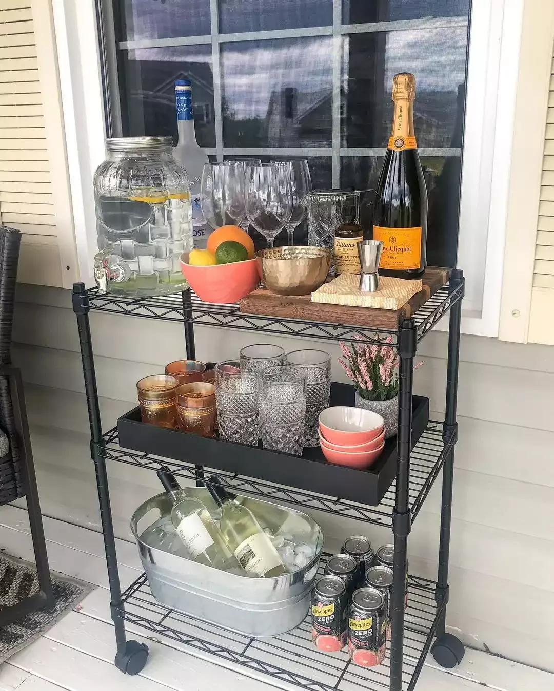 43 Budget-Friendly Backyard Makeover Ideas That Look Expensive 5 Roll out the Bar Cart