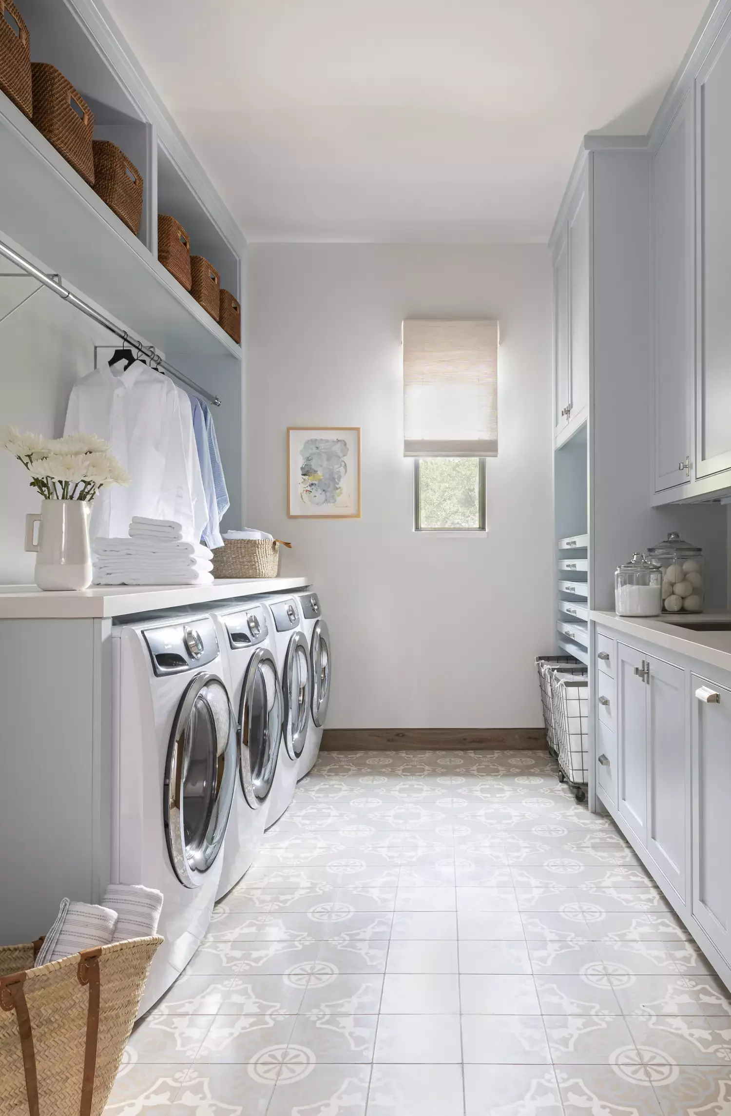 26 Stunning Laundry Room Cabinet Ideas That'll Transform Your Space Rolling Hamper Space