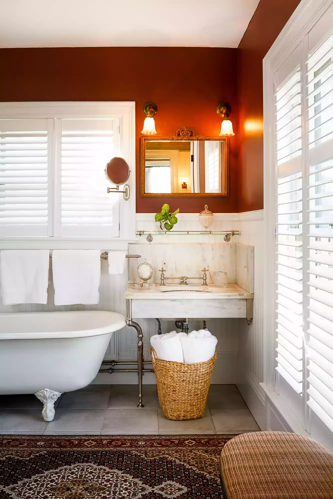 30 Professional Designer Paint Colors That Transform Any Bathroom 24 Rust