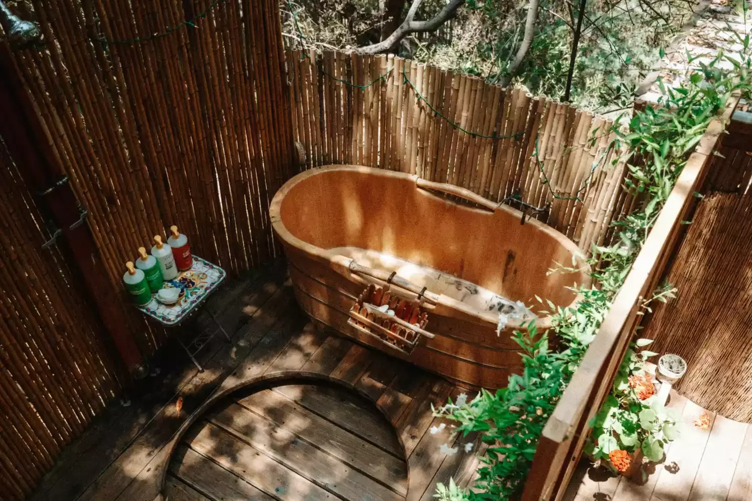18 Creative Ways to Add Privacy to Your Backyard Hot Tub Retreat 6 Rustic Bamboo Privacy Wall