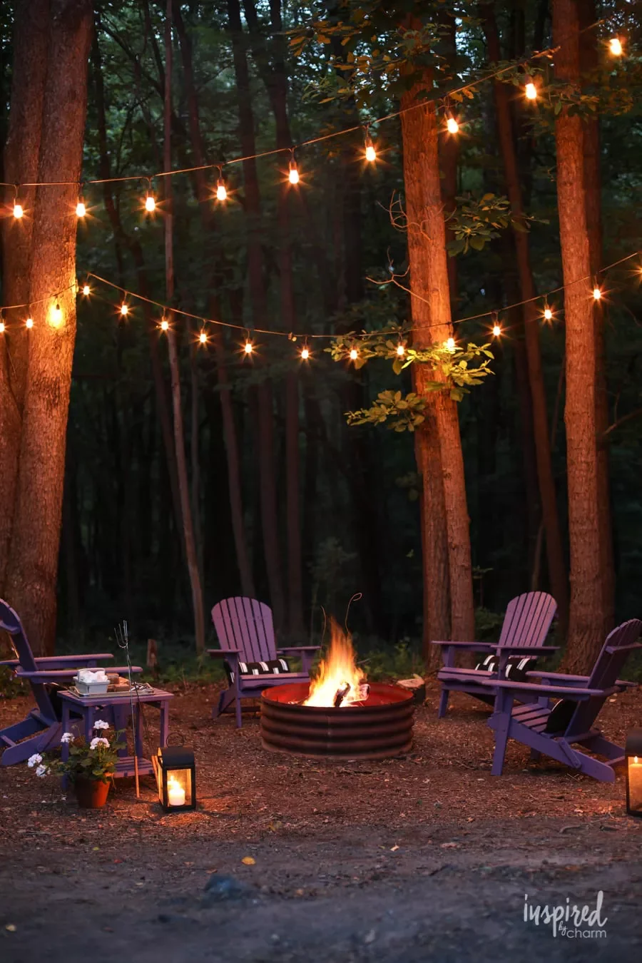 31 Cozy Rustic Fire Pit Designs That Transform Your Backyard Into a Peaceful Haven 19 Rustic Fire Pit Lighting