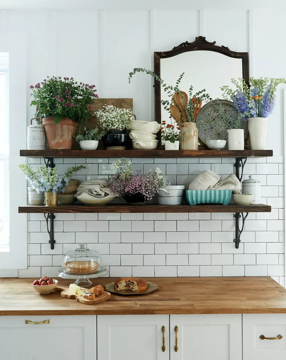 51 Cozy Farmhouse Wall Decorating Ideas That'll Transform Your Space 47 Rustic Open Shelving