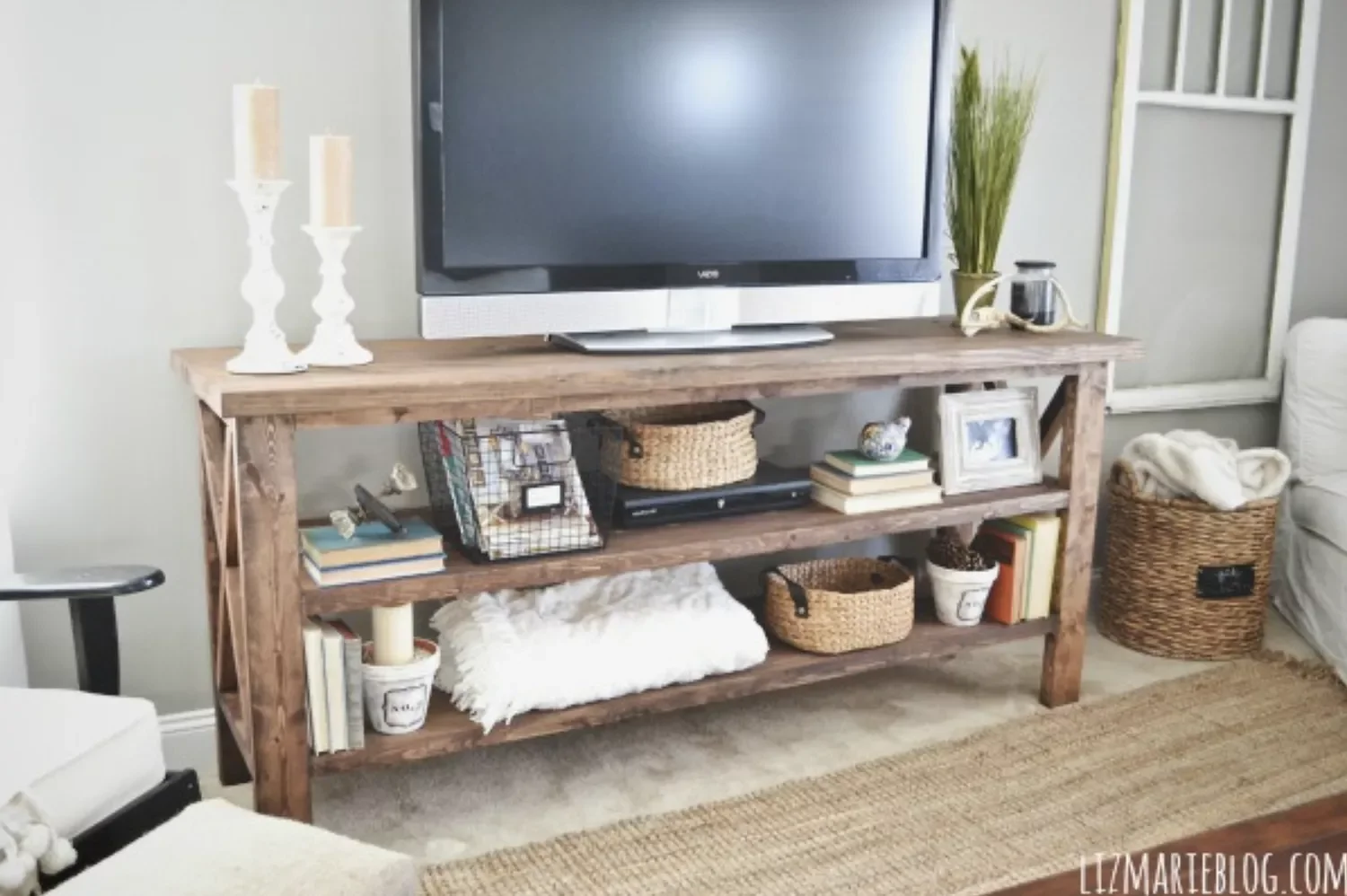 22 TV Stand Ideas That Make Your Room Look Expensive Rustic Wood TV Stand