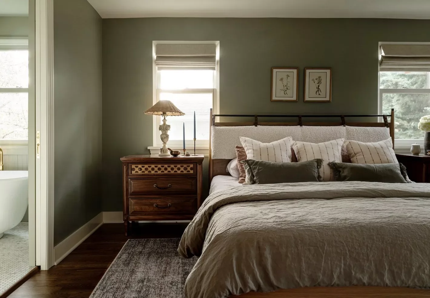 49 Stunning Farmhouse Bedroom Designs That Will Transform Your Space 26 Sage Green Walls