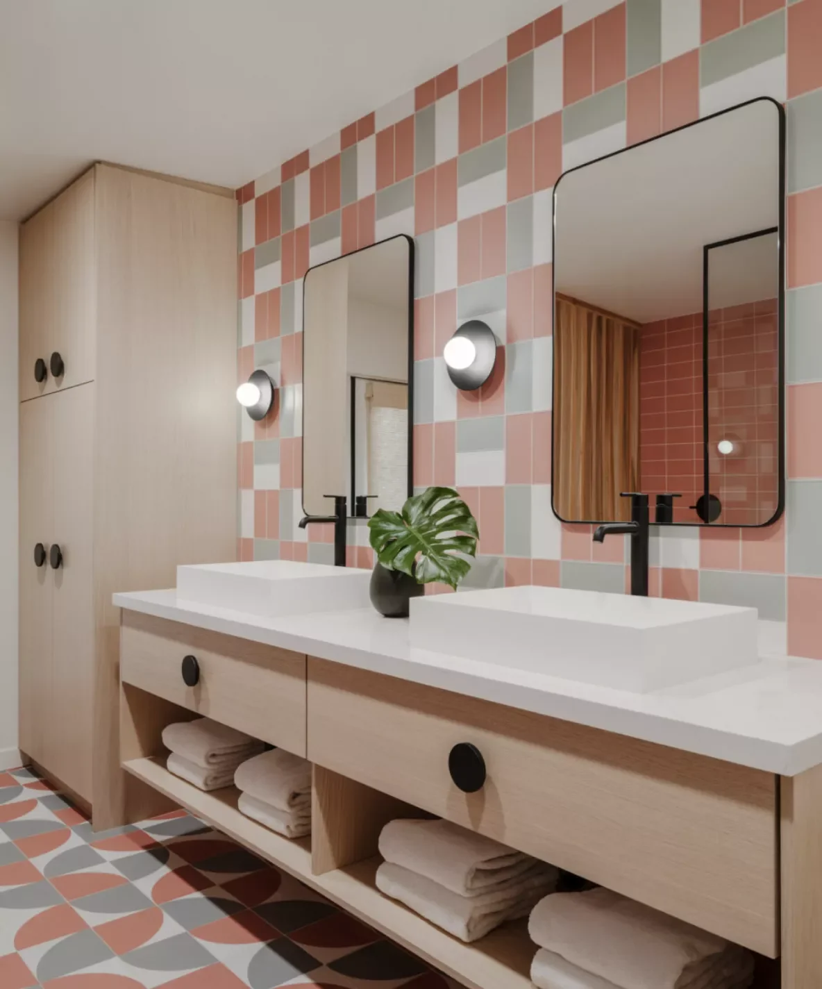 42 Bold Bathroom Color Ideas That Transform Small Spaces Into Stunning Retreats 10 Salmon and Gray