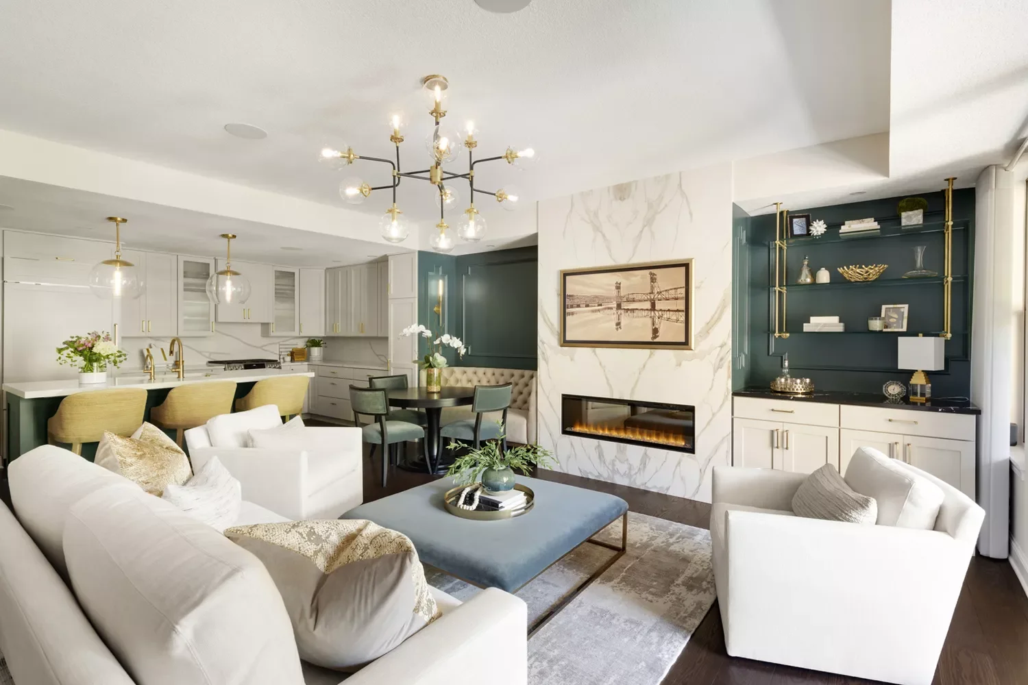 28 Stunning Open Kitchen Living Room Design Ideas You'll Absolutely Adore 25 Say Yes to One Accent Color