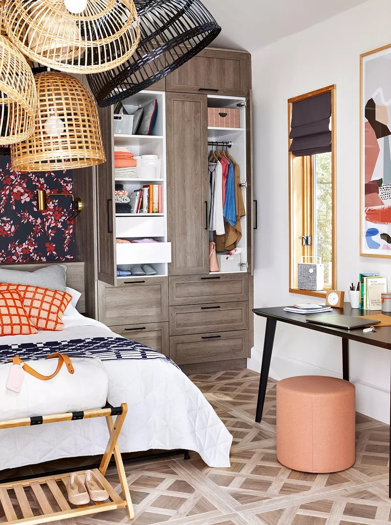 22 Smart Bedroom Storage Solutions for Better Organization 7 Semi-Built-In Storage
