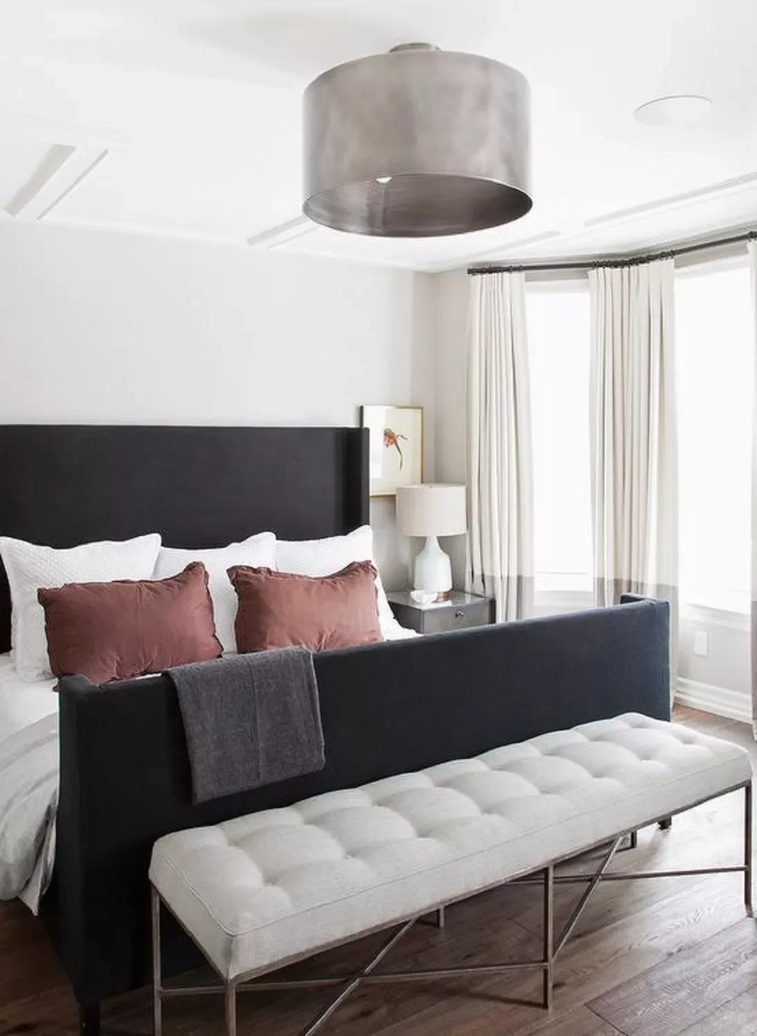 24 Brilliant Primary Bedroom Lighting Ideas That Transform Your Space 8 Semi-Flush-Mount Lighting Fixtures