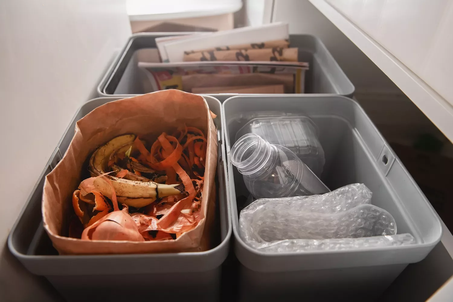 49 Brilliant Storage Solutions to Transform Every Room in Your Home Separate Garbage, Compost, and Recycling
