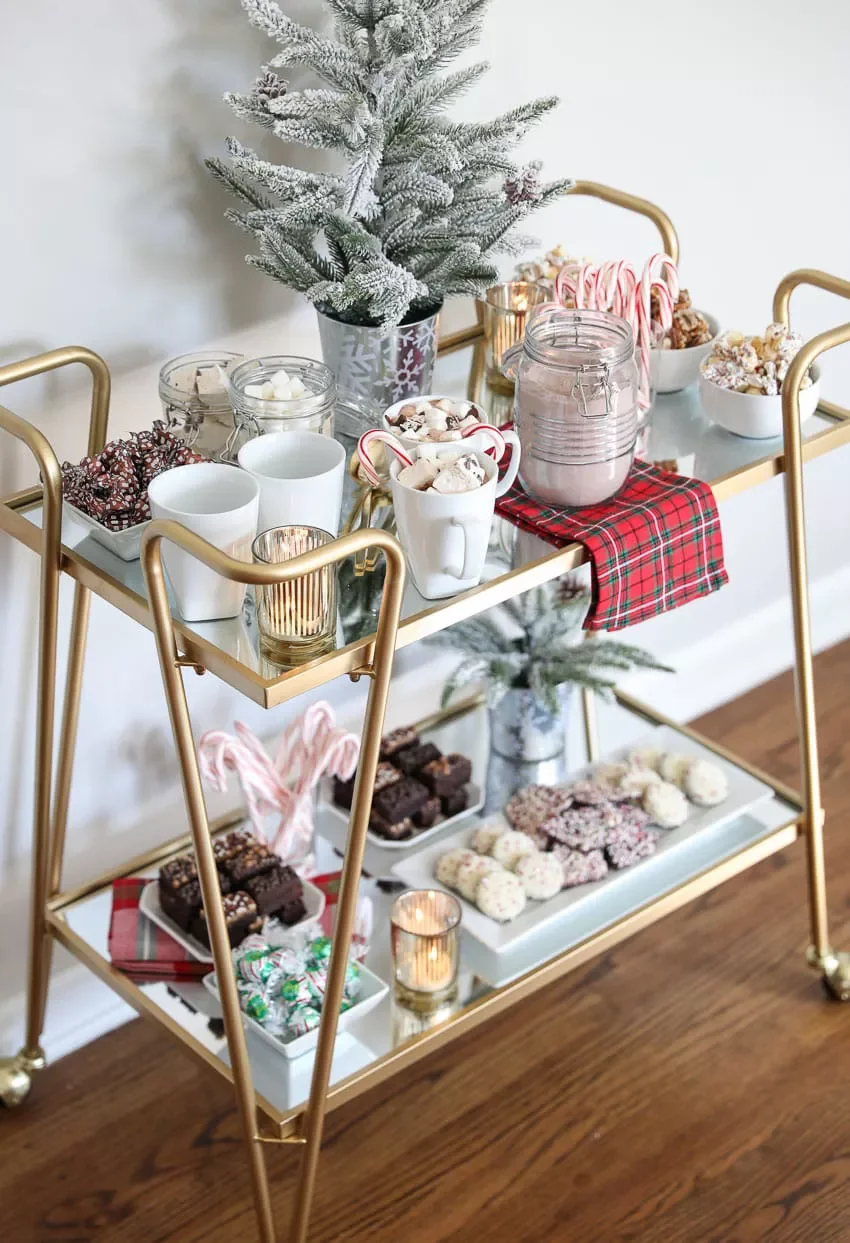 115 Stunning Christmas Decorating Ideas to Transform Your Home This Holiday Season Set Up a Cocoa Cart