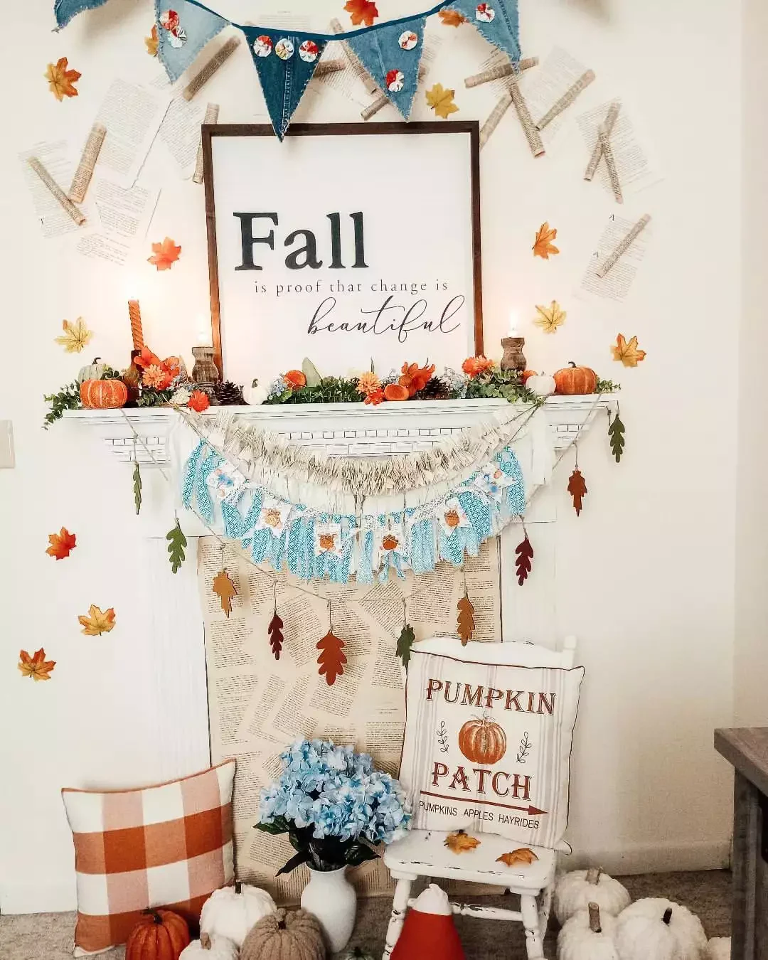50 Stunning Fall Decorating Ideas That'll Make Your Home Feel Like Autumn Magic 33 Set Up a Faux Mantle