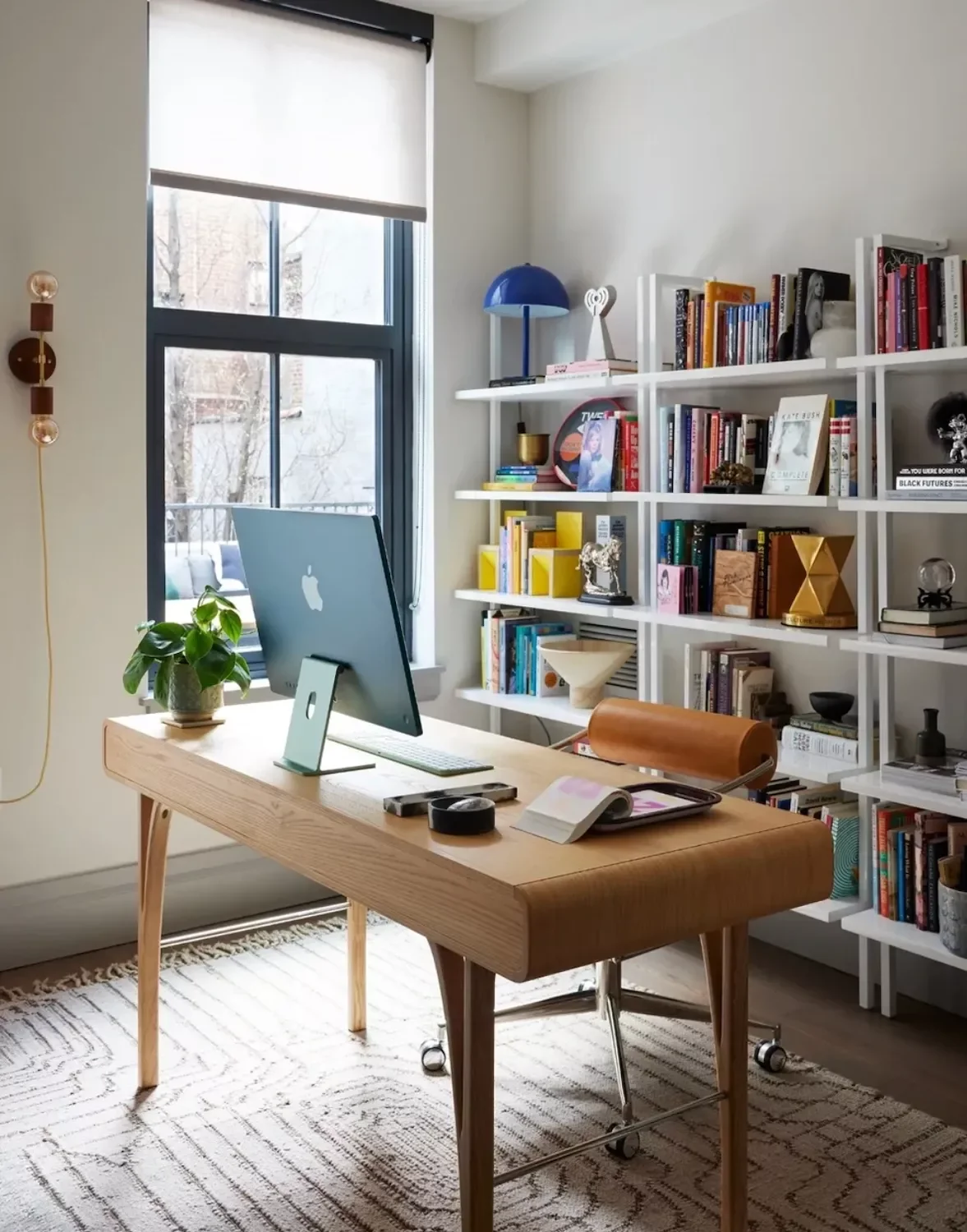 45 Creative Home Office Decorating Ideas That Transform Your Workspace Set Up a Library Wall