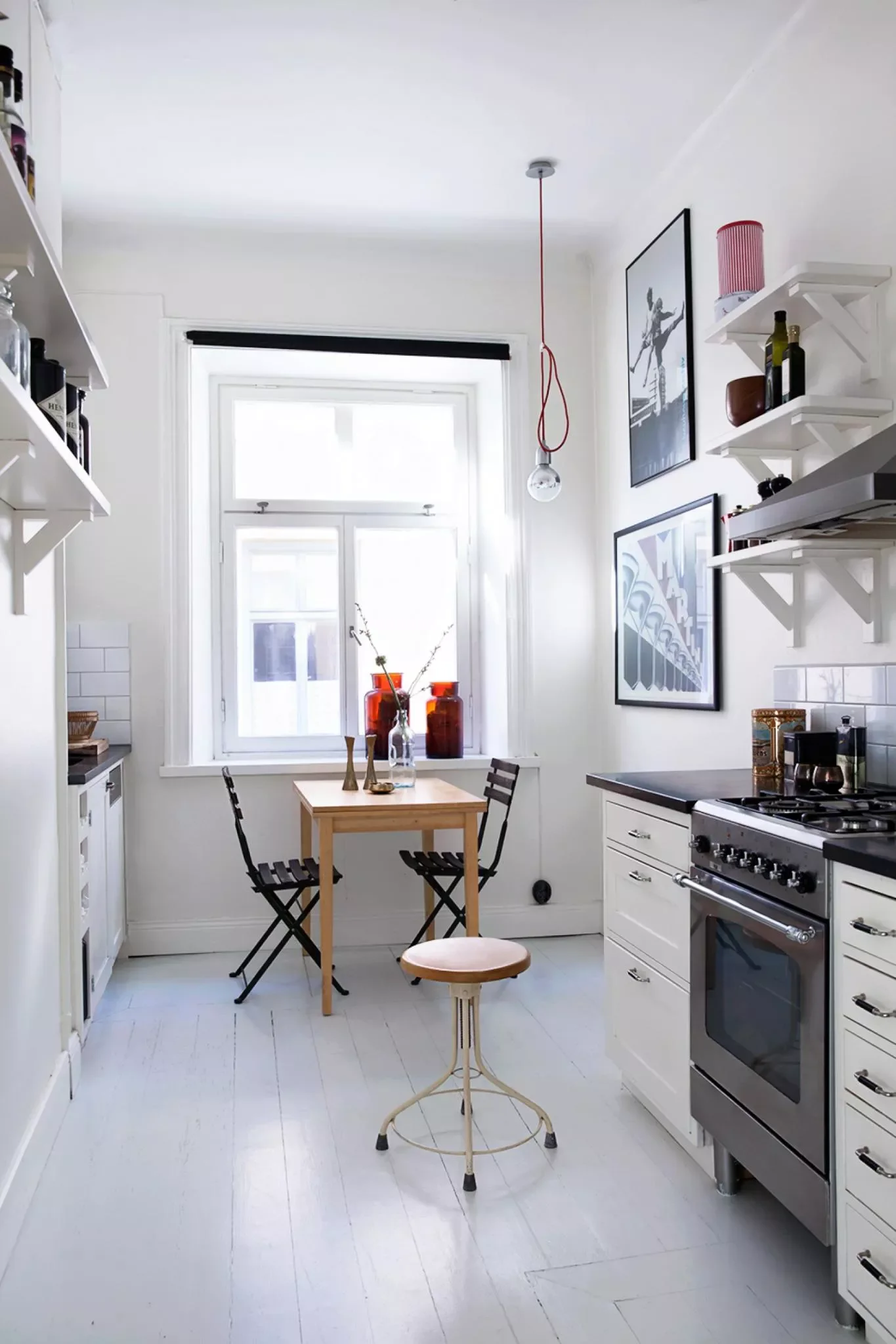 46 Galley Kitchen Design Ideas That Maximize Style and Function 22 Set a Table for Two