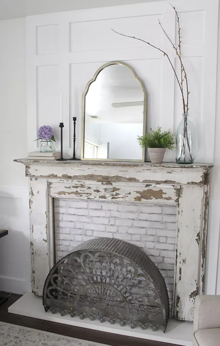 20 Creative DIY Fake Fireplace Projects You Can Build This Weekend 13 Shabby Chic and Sweet
