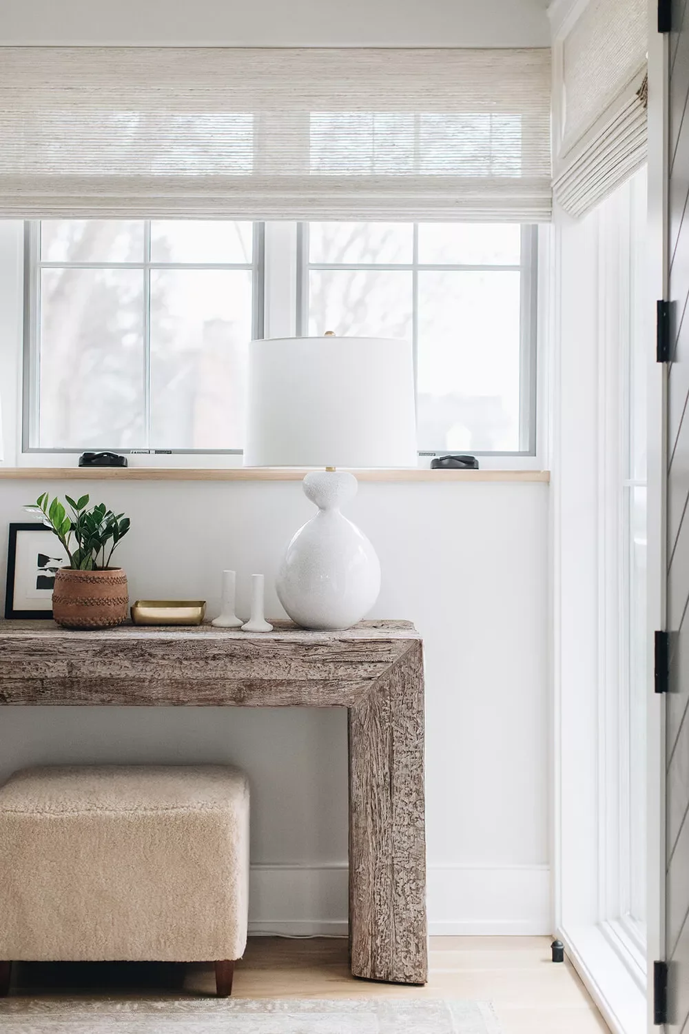28 Welcoming Entryway Bench Ideas That'll Transform Your Home's First Impression 21 Shearling-Covered Bench