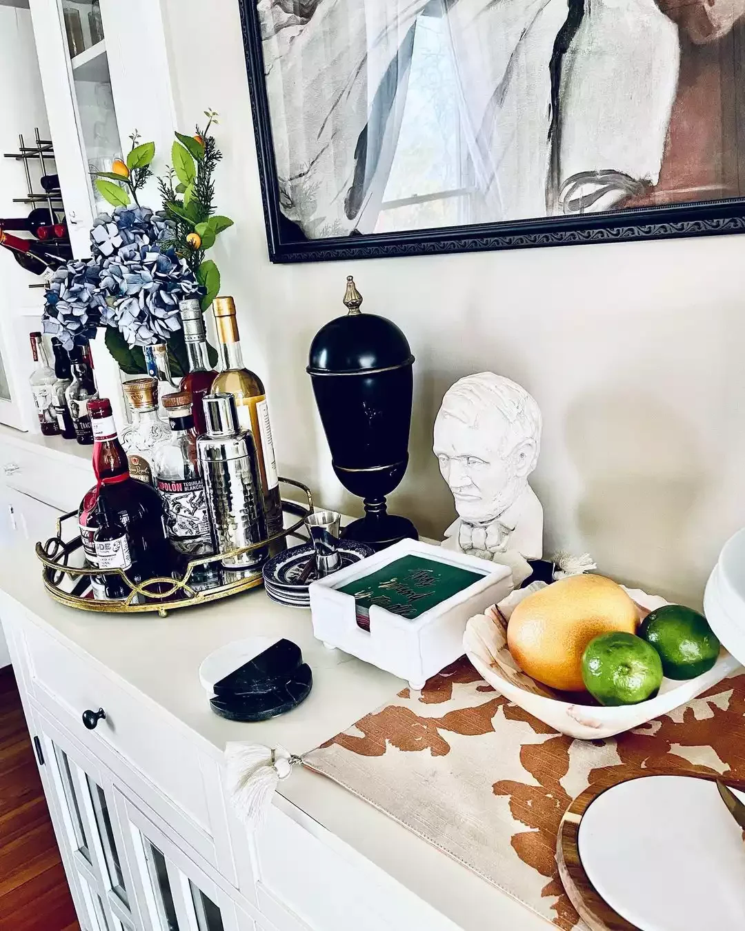 36 Creative Mini Bar Ideas to Transform Any Space Into Your Personal Cocktail Haven 35 Sideboard Setup