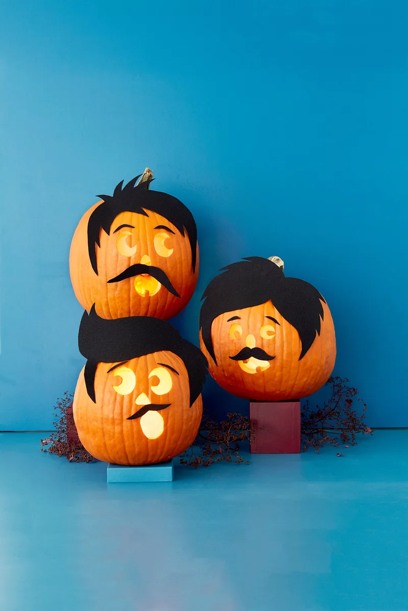 18 Fun Pumpkin-Carving Projects Perfect for Your Kids 1 Silly Hair Pumpkins