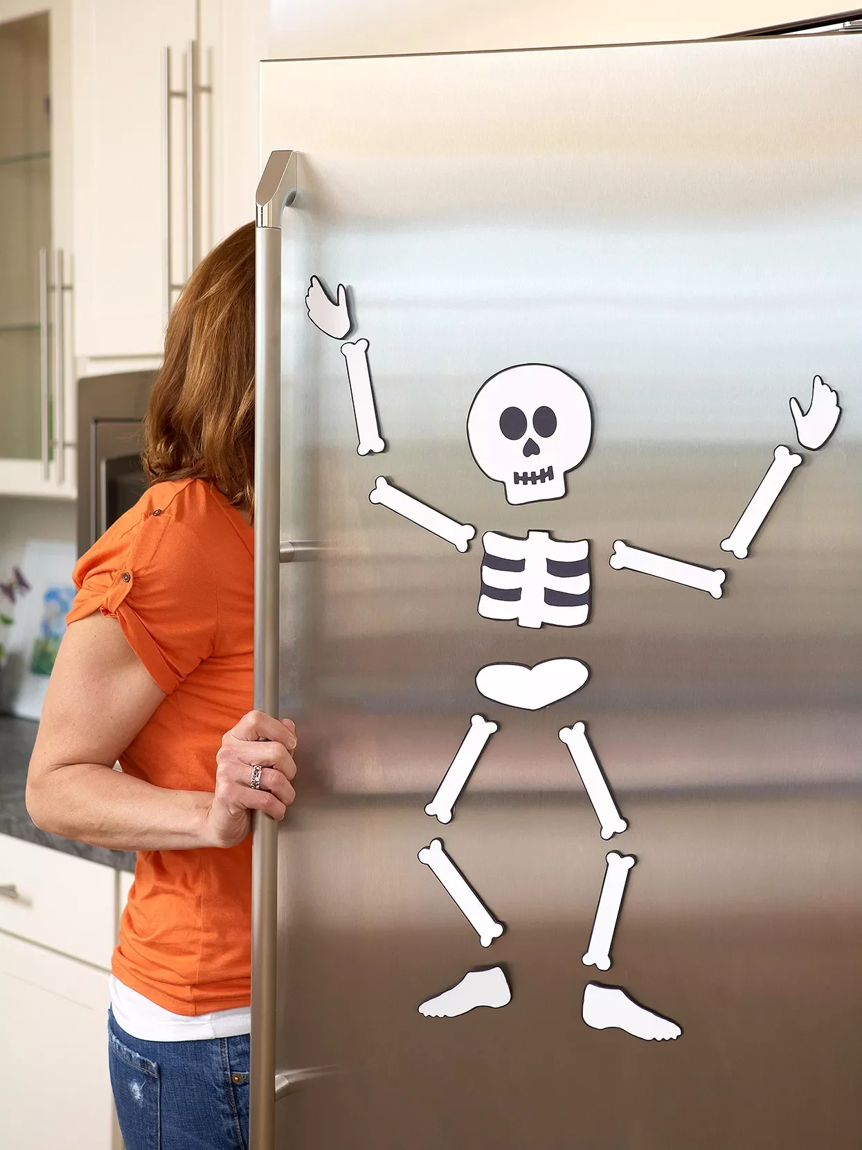 80 Quick Halloween Crafts You Can Complete in One Day 78 Skeleton Fridge Magnet