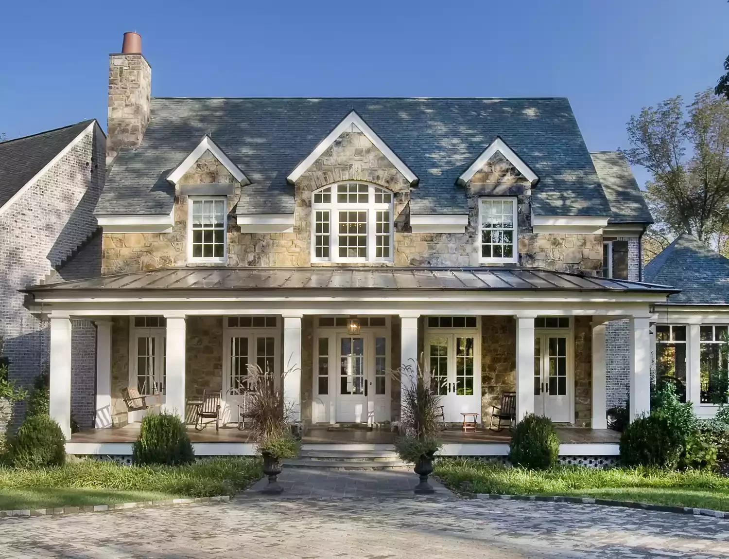 20 Stunning Front Porch Column Designs to Transform Your Home's Curb Appeal 11 Skip the Porch Railings