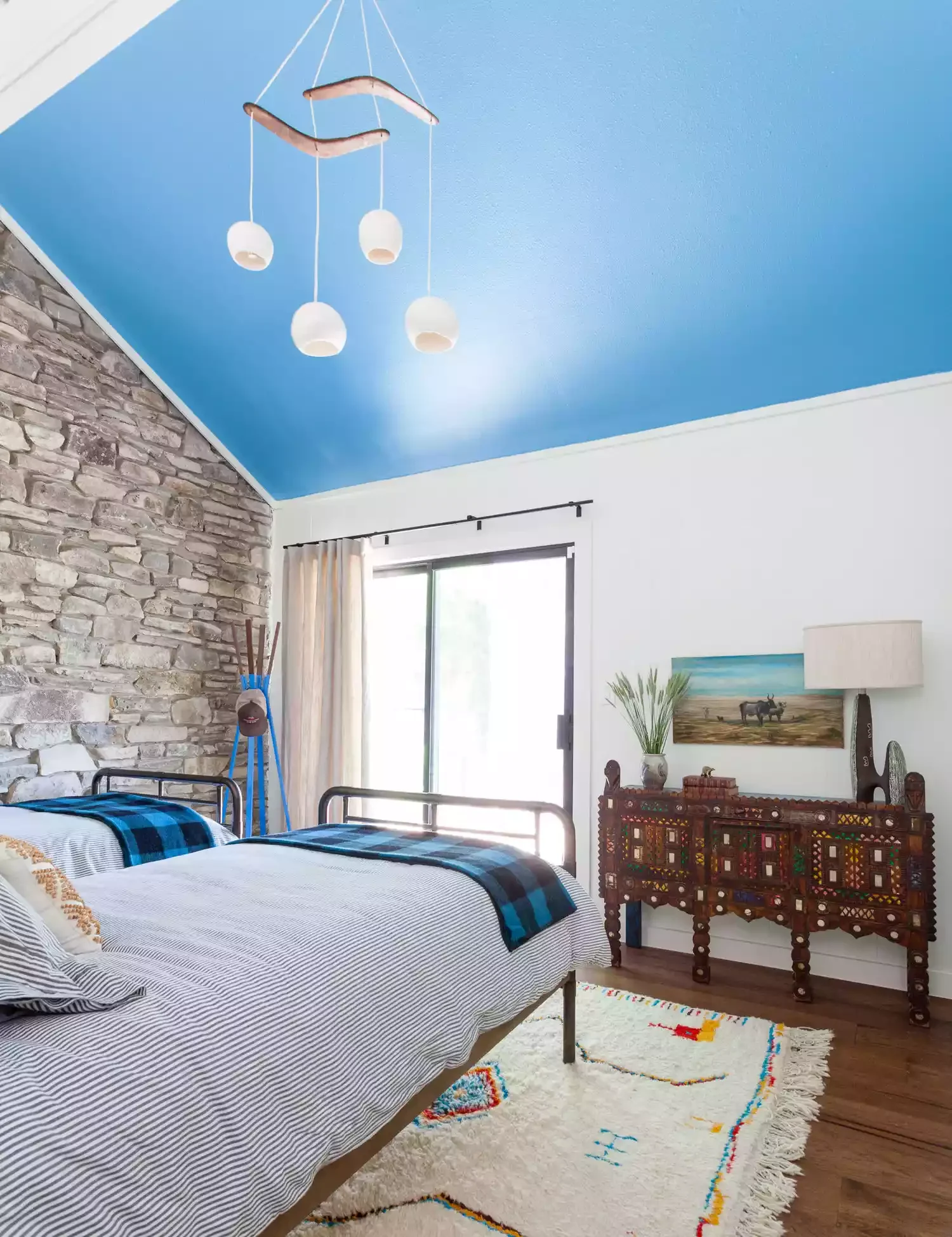 22 Creative Wall Painting Ideas to Transform Every Room in Your Home 15 Sky-Blue Slanted Ceiling