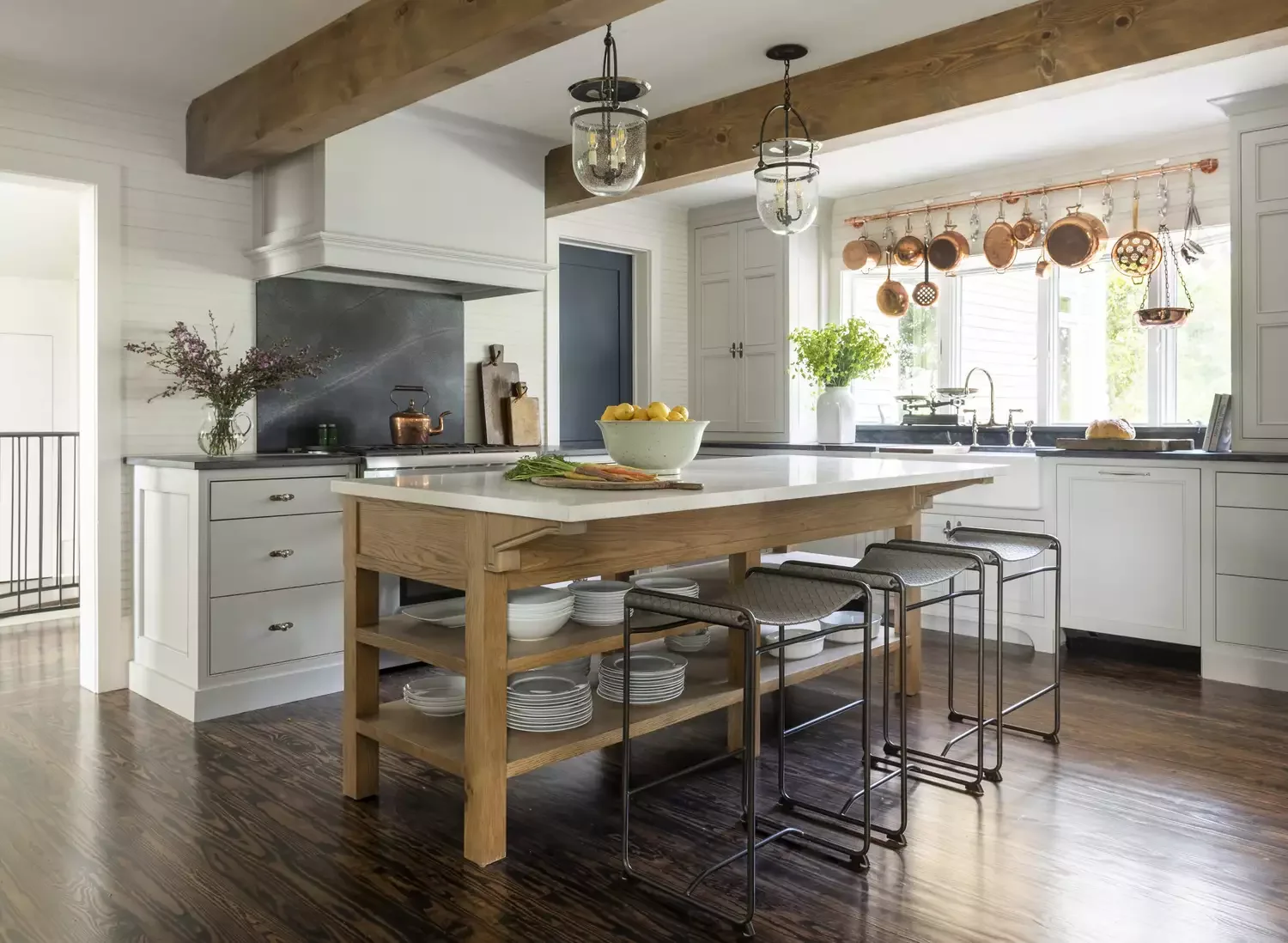 39 Beautiful Farmhouse Kitchen Backsplash Ideas to Transform Your Space 30 Slab Stone Backsplash