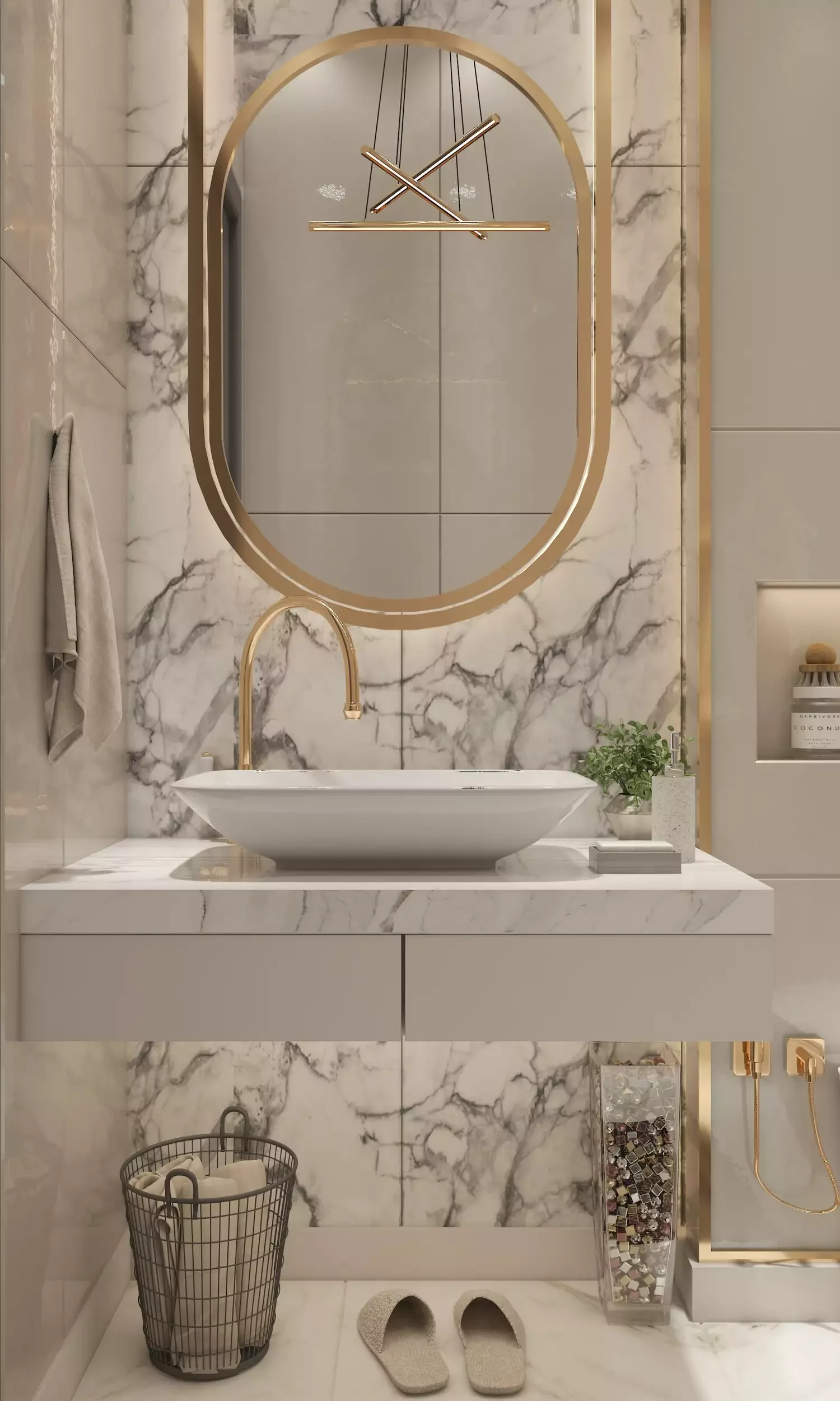 35 Stunning Minimalist Bathroom Ideas That Will Transform Your Space 25 Sleek Metallic Details