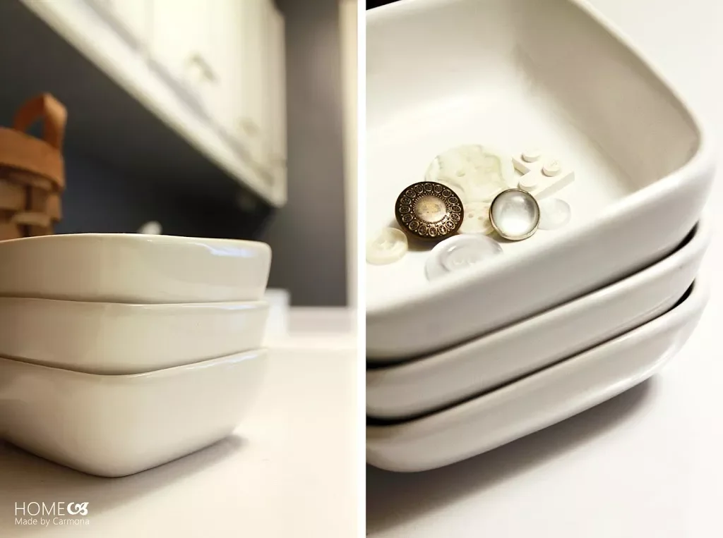 42 Brilliant Laundry Room Organization Solutions to Try This Season Small Bowls to Collect Loose Items