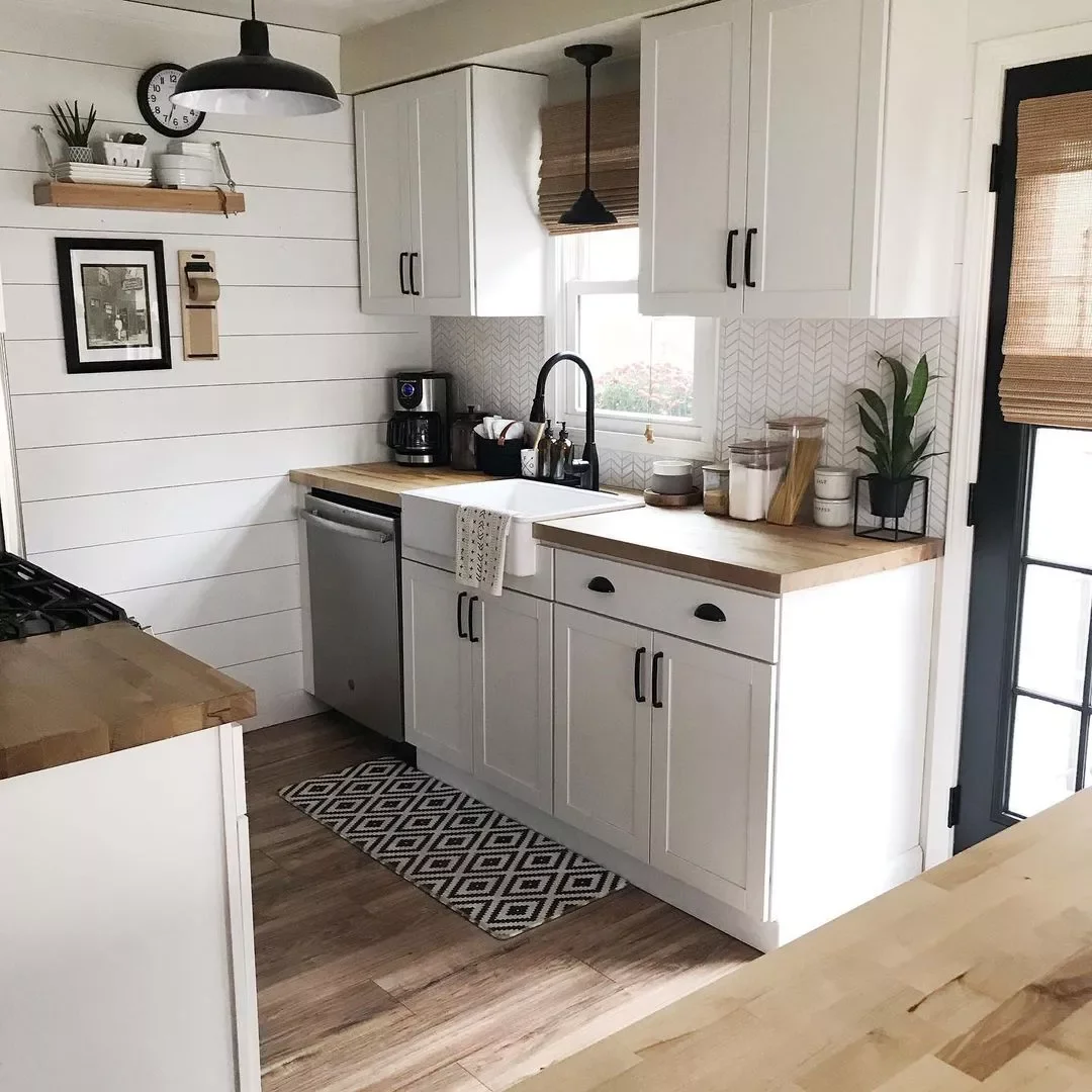30 Budget-Friendly Small Galley Kitchen Ideas That Actually Work 5 Small Galley Kitchen With Shiplap Accent Wall