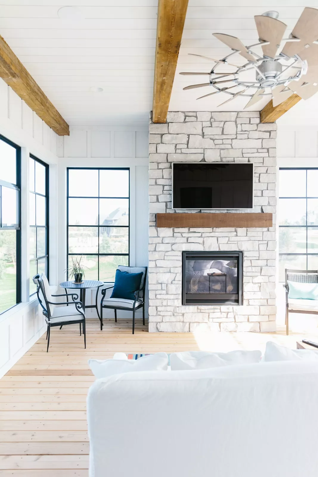48 Cozy Small Sunroom Ideas That Will Transform Your Space 37 Small Sunroom With Fireplace