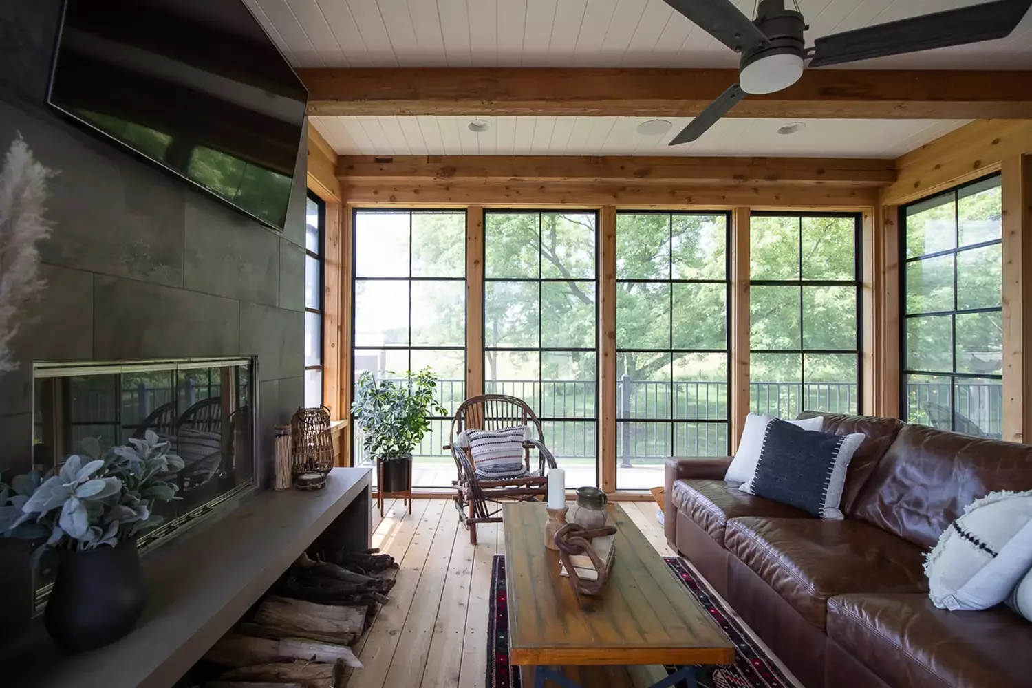 48 Cozy Small Sunroom Ideas That Will Transform Your Space 34 Small Sunroom With TV