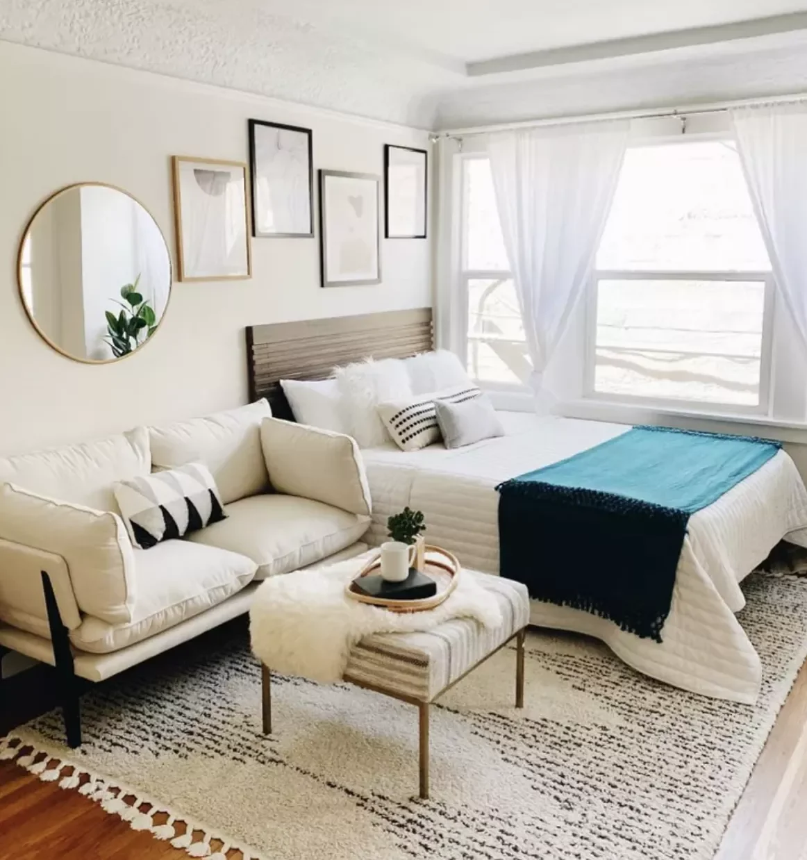 34 Bedroom Chair Ideas That'll Transform Your Space From Boring to Beautiful 5 Small Two-Seater Sofa Next to Bed