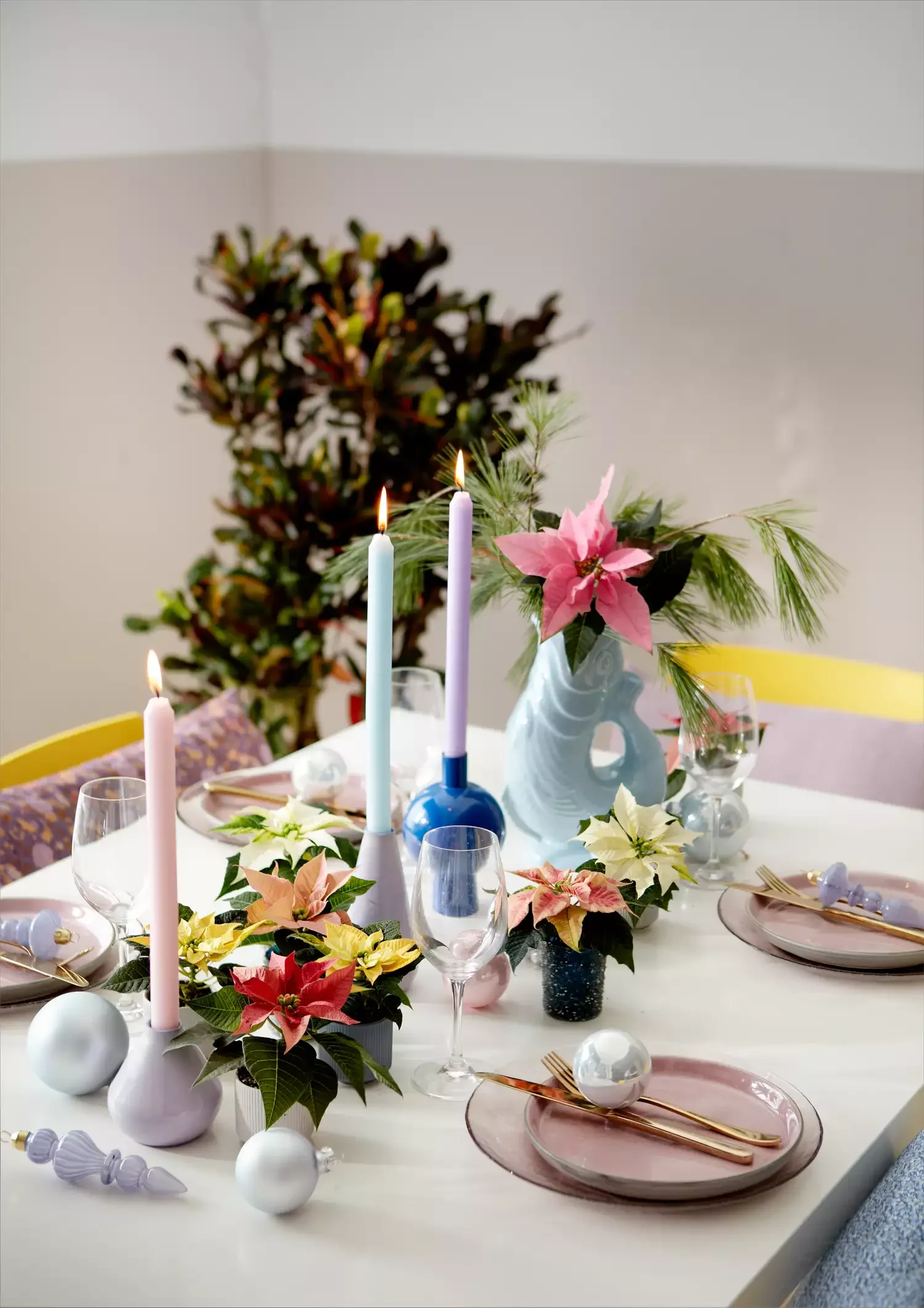 21 Stunning Poinsettia Display Ideas to Transform Your Holiday Home 1 Small Vases of Poinsettias