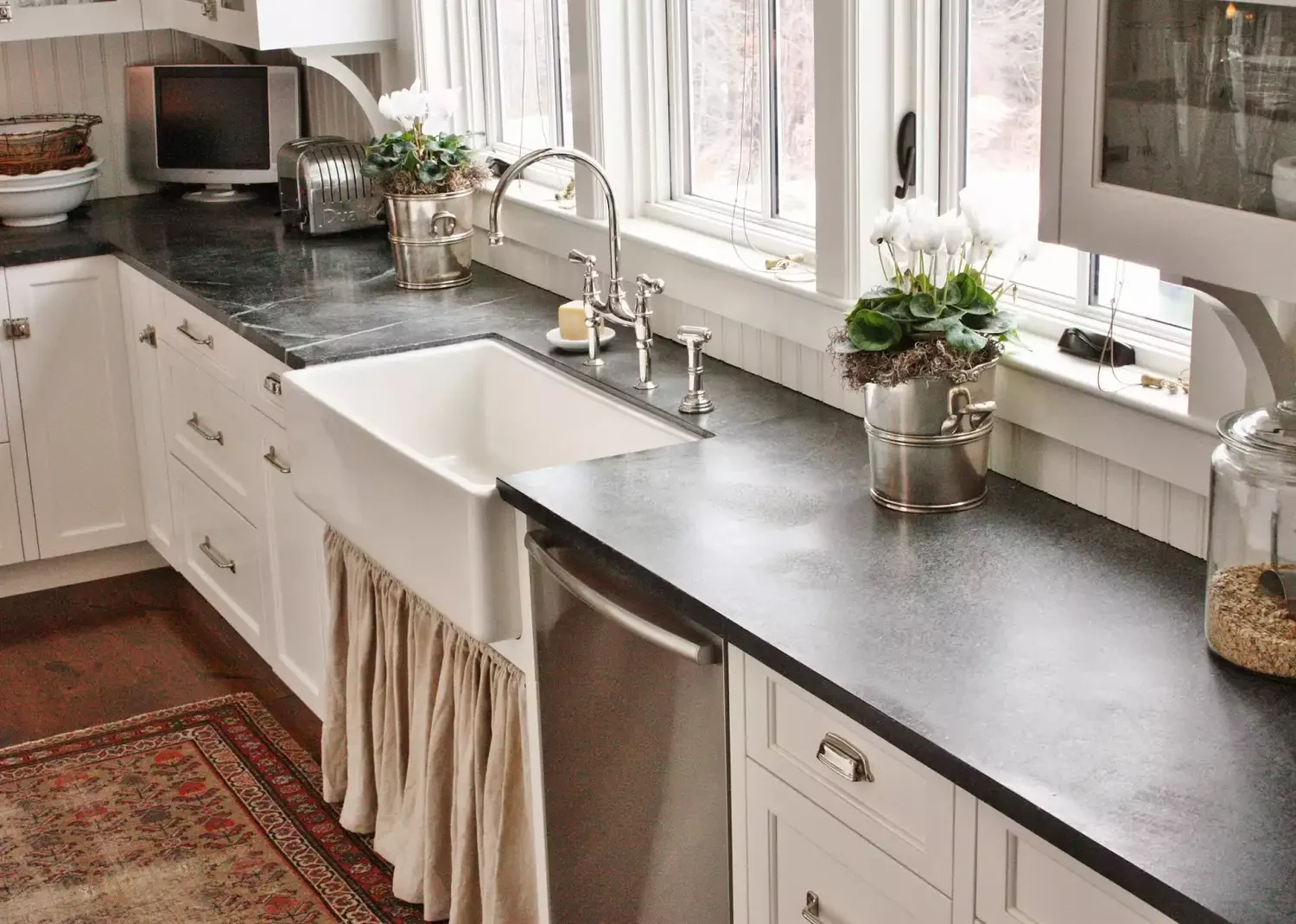 19 Stunning Soapstone Countertop Ideas That Will Transform Your Kitchen 12 Soapstone Countertops Contrasted With White