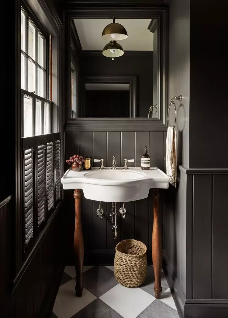 30 Professional Designer Paint Colors That Transform Any Bathroom 7 Soft Black