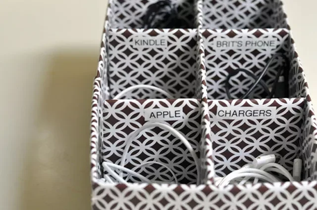 49 Brilliant Storage Solutions to Transform Every Room in Your Home Sort Cords in a Recycled Shoebox
