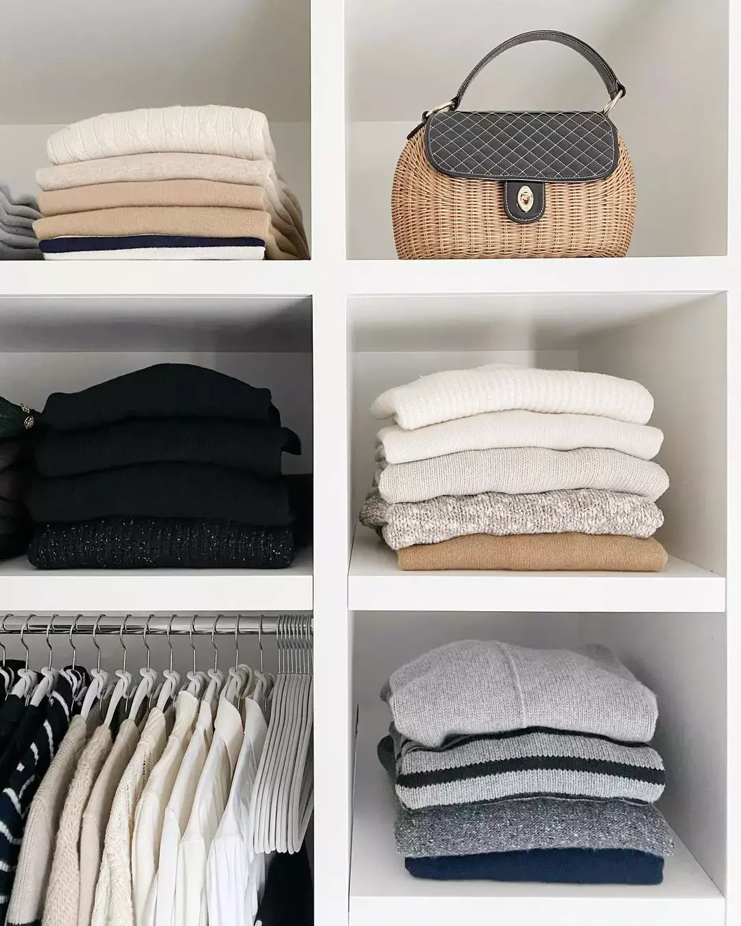 10 Smart Ways to Store Your Sweaters Throughout Your Home Sort by Color and Pattern