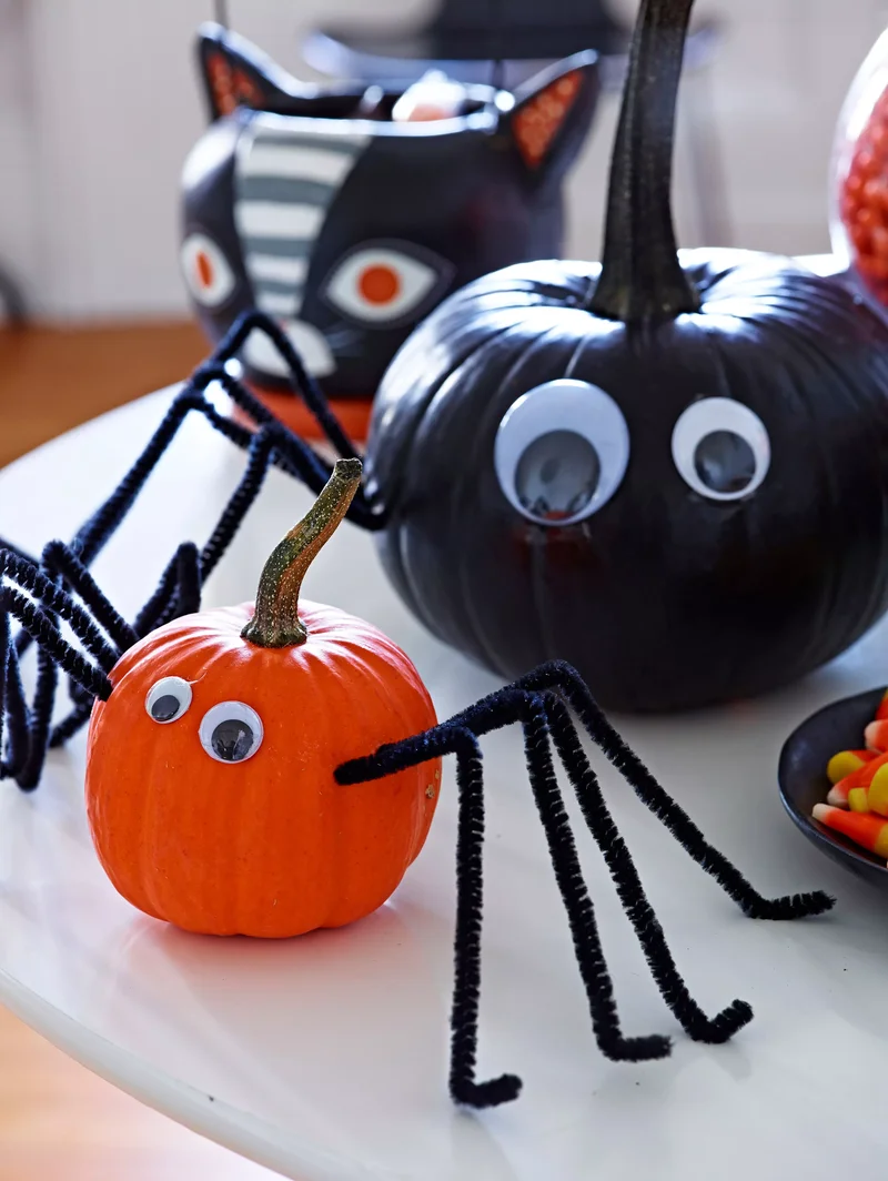 18 Creative Mini Pumpkin Painting Ideas for Autumn Decor 18 Spider Pumpkin