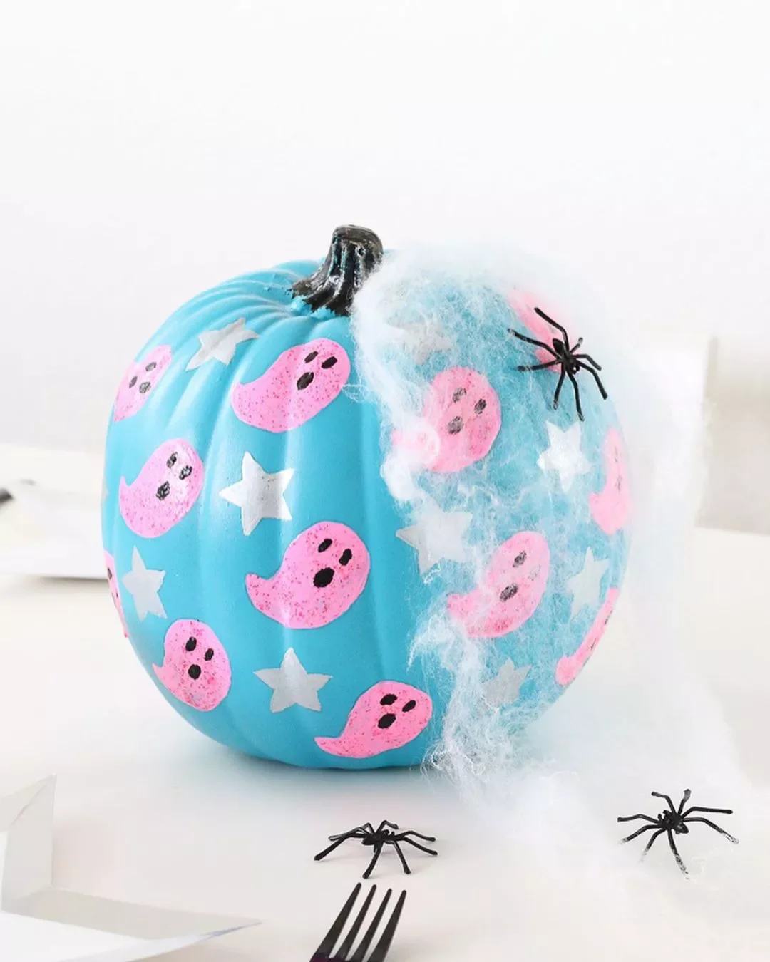 45 Creative No-Carve Pumpkin Decorating Ideas That Don't Need a Single Cut 23 Spider Web Accessory