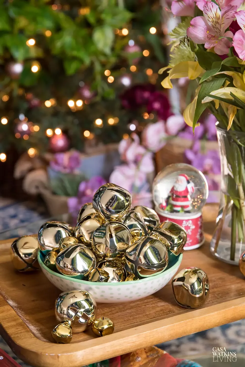 115 Stunning Christmas Decorating Ideas to Transform Your Home This Holiday Season Stack Bells in a Bowl