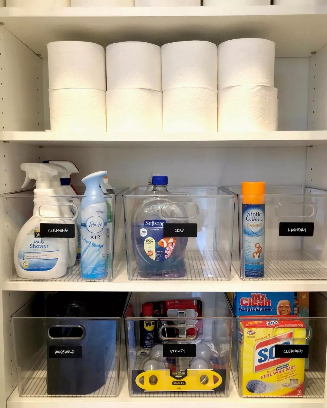 20 Smart Ways to Transform Your Bathroom Cabinet Storage Stack Toilet Paper Rolls