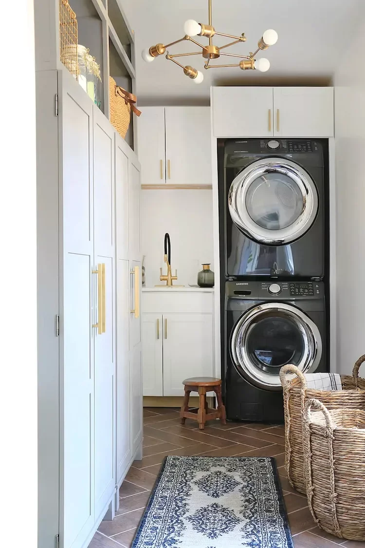 55 Small Laundry Room Ideas That Blend Style With Smart Functionality Stack a Washer-Dryer