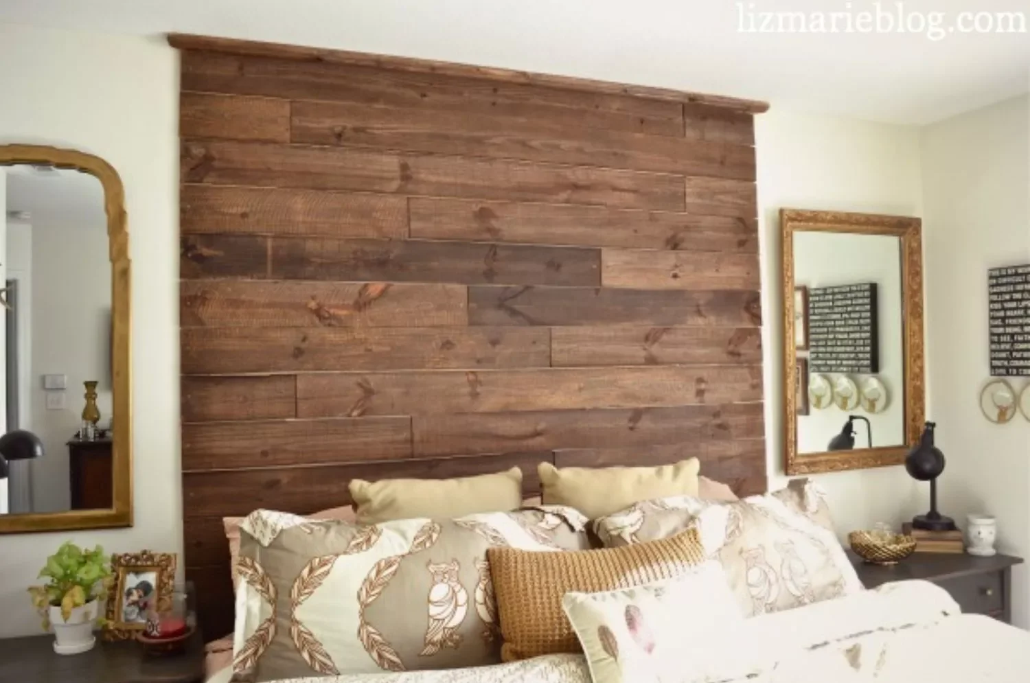 60 Creative Wood Pallet Furniture Projects That Won't Break Your Budget Stained Pallet Headboard