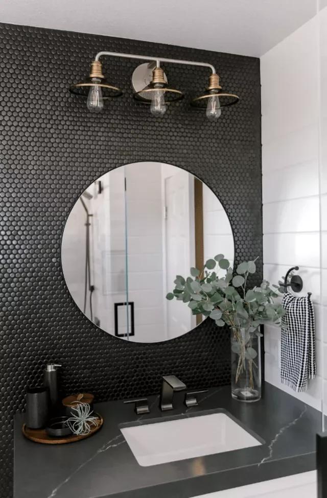 50 Dramatic Dark Bathroom Ideas to Transform Your Space 33 Start With an Accent Wall