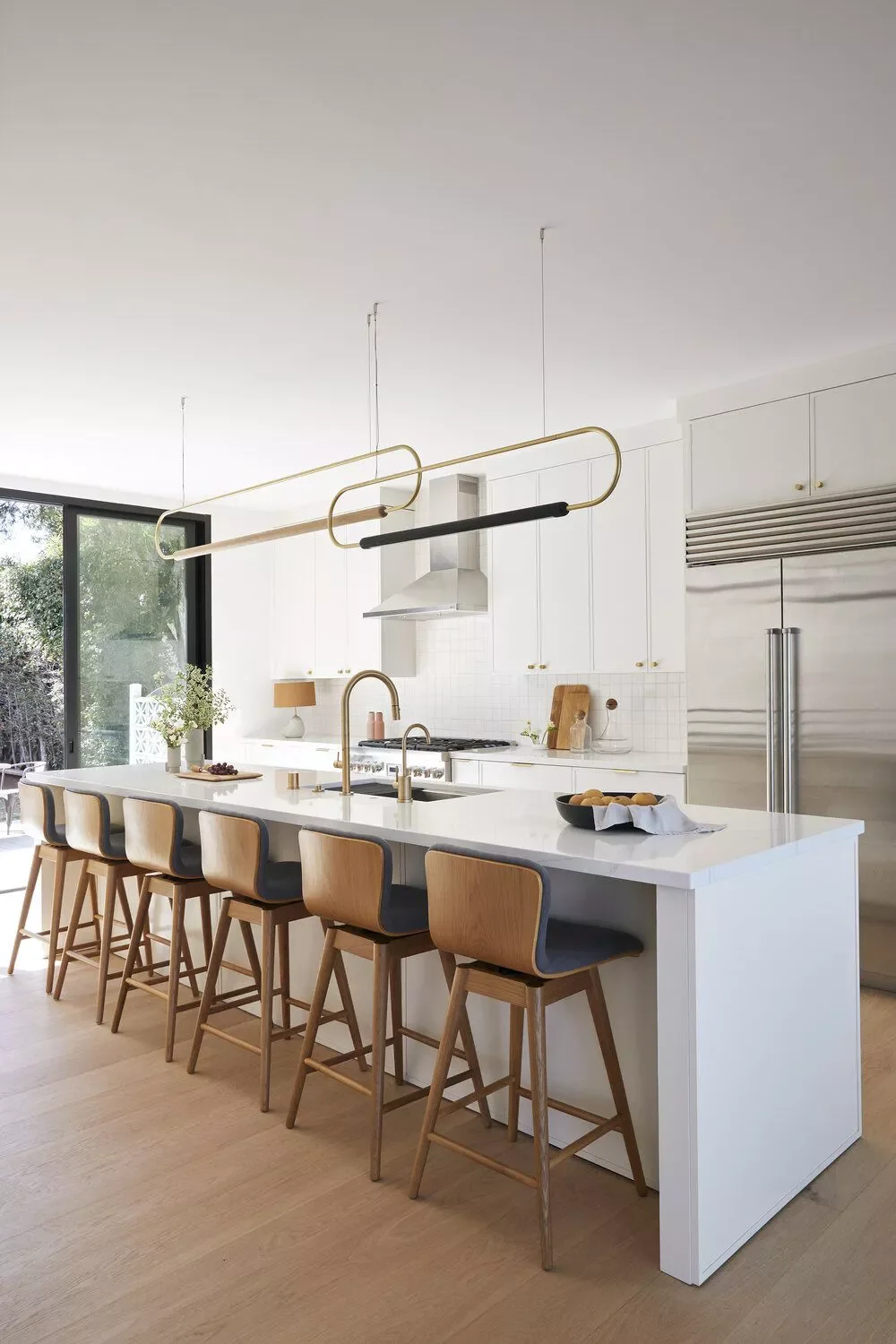 59 Timeless White Kitchen Design Ideas That Never Go Out of Style Statement Kitchen Lighting
