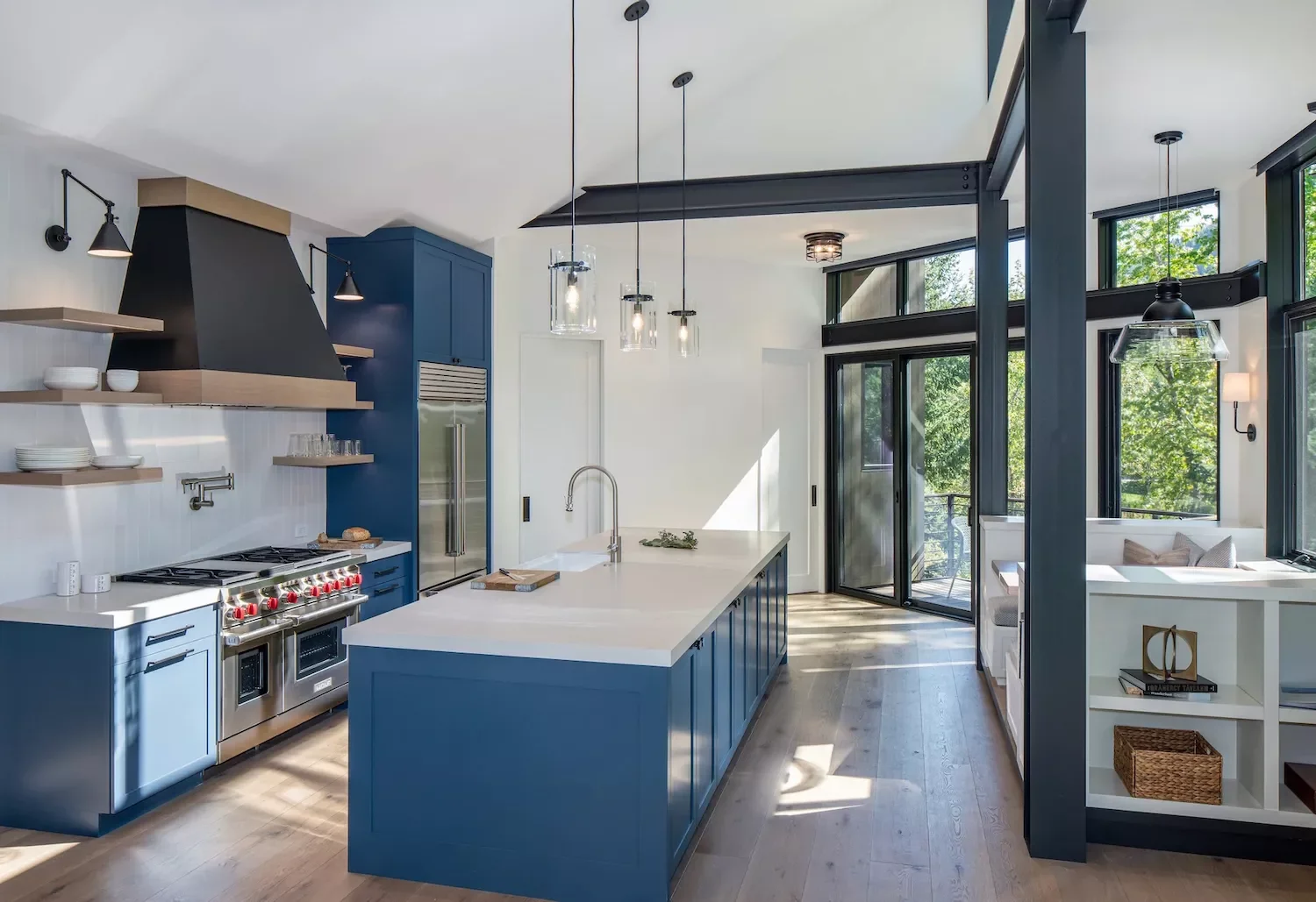 27 Stunning Vaulted Ceiling Ideas That Transform Kitchens Steel Cross Beams