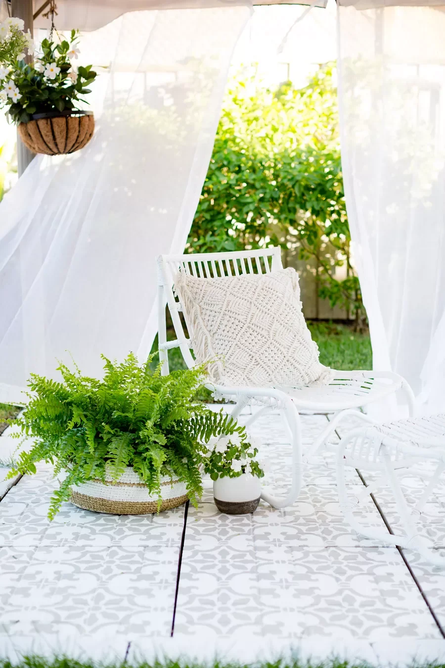 30 Budget-Friendly Ways to Transform Your Concrete Patio 9 Stencil the Floor