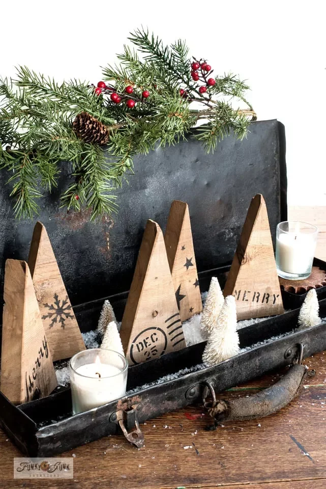 43 DIY Christmas Tree Ideas That Will Wow Your Holiday Guests Stenciled Wood Trees