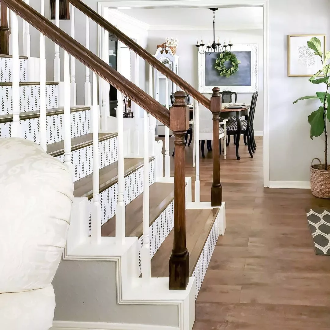 25 Charming Farmhouse Stair Railing Ideas to Transform Your Home 16 Stick With Classic White and Wood
