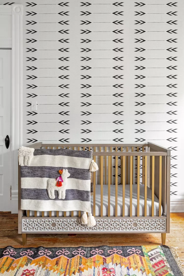 19 Creative Nursery Accent Wall Ideas to Transform Your Baby's Room 11 Stick to Black and White