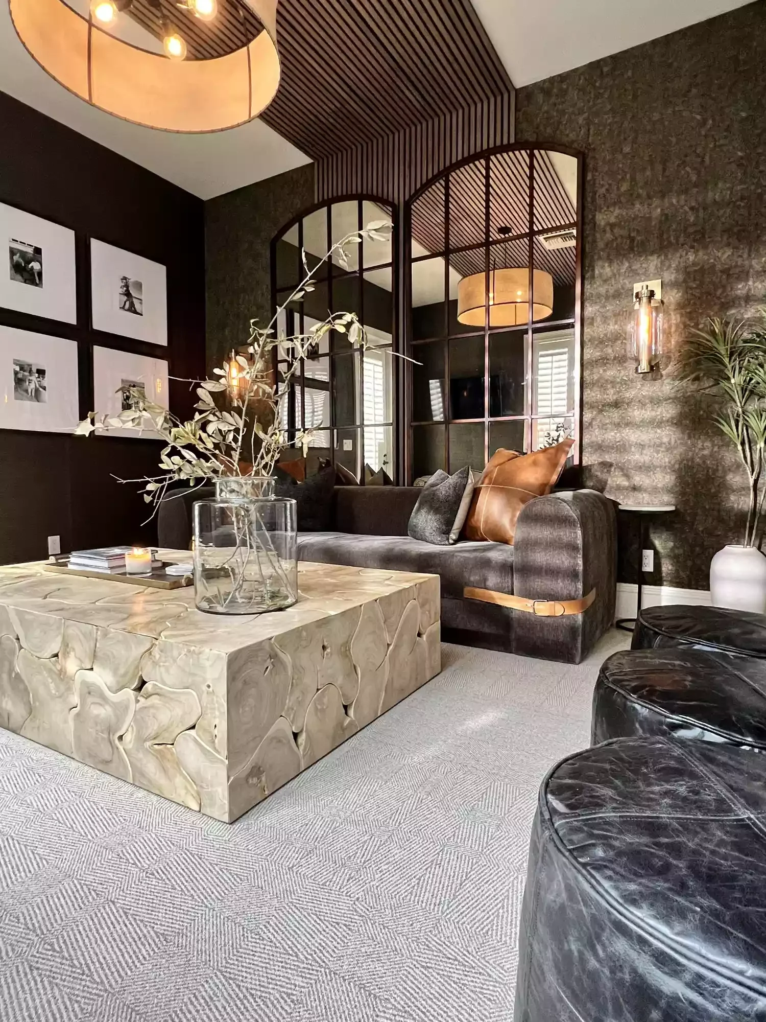 30 Dark and Dramatic Living Rooms That Will Transform Your Space Stick to Natural Textures